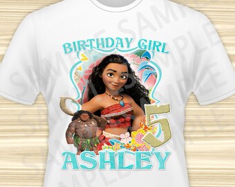 Moana Iron On Transfer. Moana T-shirt Decal. Diy Moana Birthday Shirt. Vaiana Iron On Transfer. Vaiana Birthday Shirt. DIGITAL FILE.