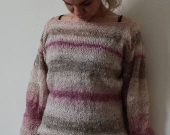 Women mohair sweater, Handknit sweater, Soft sweater, Hand Knit Sweater, Hand Knitted sweater, Long Sleeved, Knitwear, Handmade sweater