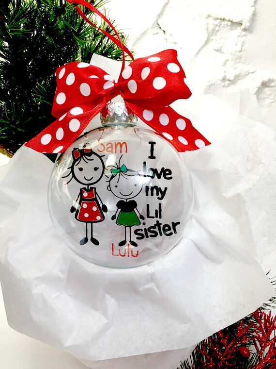 Big Sister Little Sister Ornament Sibling Ornament Custom
