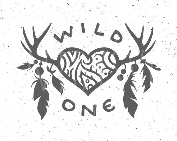 Download Wild One SVG Feathers svg Wild One Svg file Horns svg Baby Svg