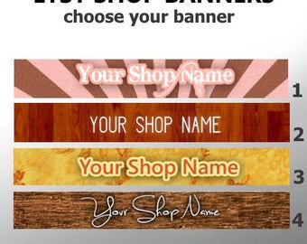 Custom Etsy Shop Banner - Wood Etsy Banner, Retro Etsy Banner, Vintage Etsy Banner