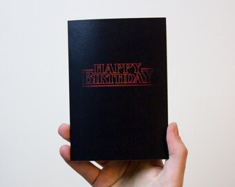 Stranger Things Birthday Card | Stranger Things Card | Happy Birthday Card