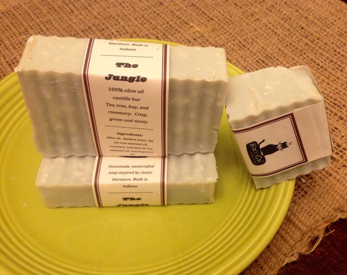 The Jungle Tea Tree Oil Soap- Handmade Soap- Book Soap, Vegan Soap, Shampoo Bar, Natural Soap, Cold Process Soap, Castille Soap