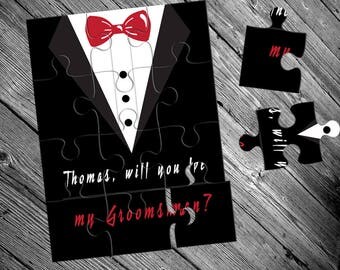 Groomsman puzzle, Will You Be My Groomsman, Groomsman proposal, Ask Groomsman, Groomsman card, Groomsman gift, Groomsman jigsaw, Groomsmen