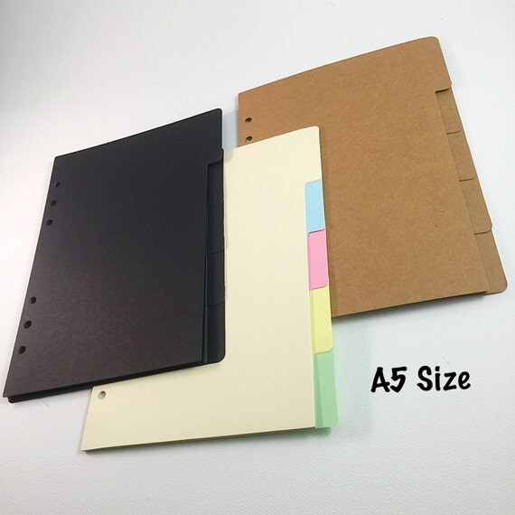 A5 Dividers with Tabs Cardstock Planner dividers Dashboard