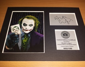 Heath Ledger - The Joker - Batman - Signed Autograph Display - Fully Mounted and Ready To Be Framed V1