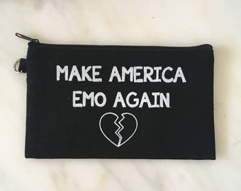 Make America EMO again-make up/pencil canvas bag