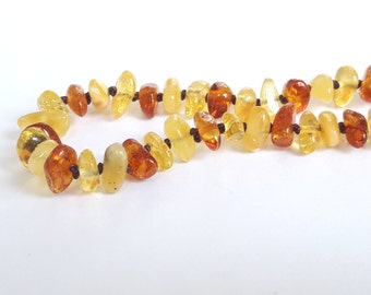 Cognac honey amber teething necklace multicolor amber necklace infant amber teething necklace for baby eco baby gift