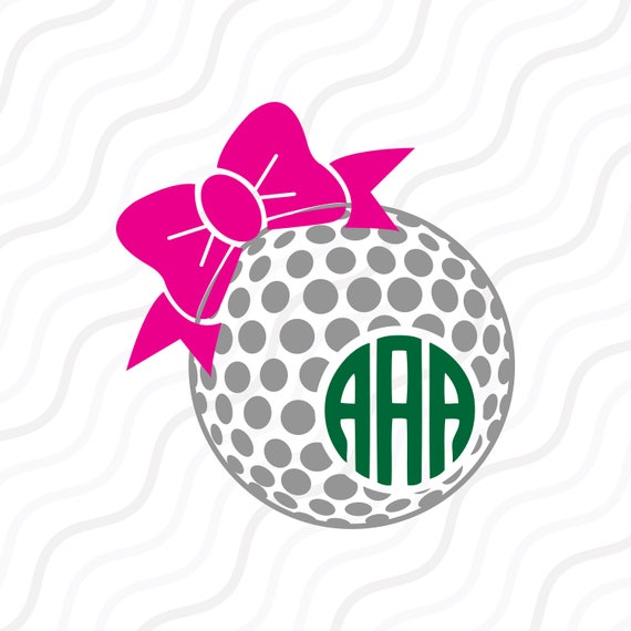 Download Golf Ball Bow SVG Golf SVG Golf Ball Bow Monogram SVG Cut