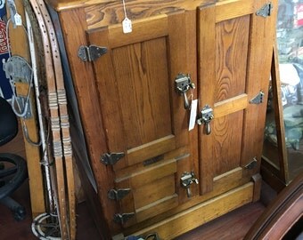 Vintage Ice Box, Antique Ice Box, Oak Ice Box