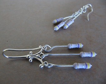 Lavender Resistor Chandelier Earrings