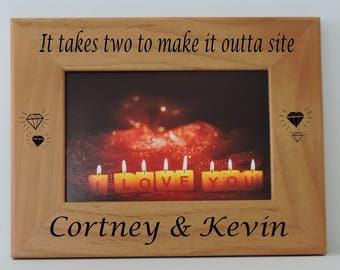 Engagement Photo Frame, She said Yes, Wedding Engagement Gift Customized with Names Engraved