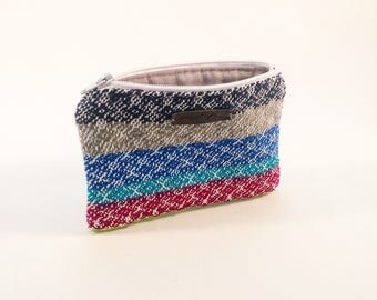 Handwoven and Sewn Small Zippered Bag - great to organize your purse for cards, coins or cosmetics