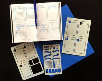 Set of 3 STENCILS, Bullet Journal stencil Bullet Stencils for , Filofax, Hobonichi, Stencil for Erin Condren Life Planner