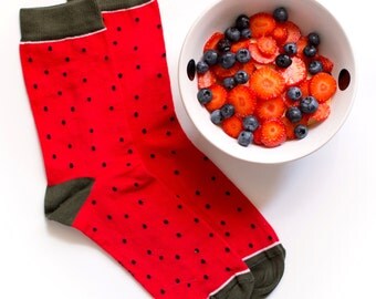 Chaussettes Fun Lifeinasock® Motif Pastèque - Taille Unique - 100% Coton - Neuf Avec étiquette
