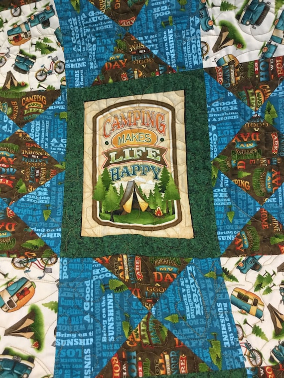 Outdoor Adventures Quilt Kit Camping Quilt by QualityQuiltingByLoy