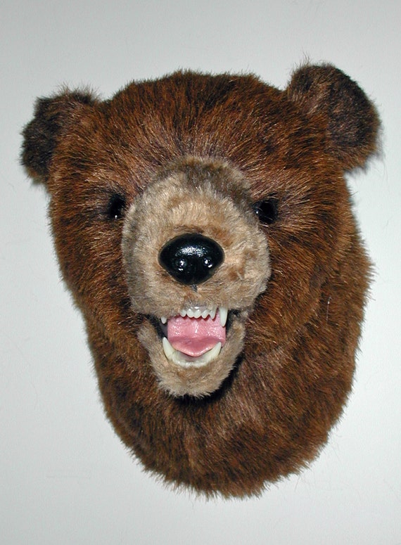 teddy bear head wall mount