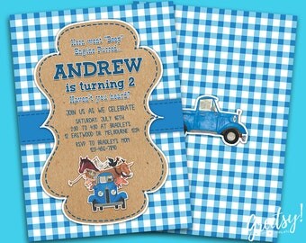 Little Blue Truck Invitation, Little Blue Truck Birthday, Little Blue Truck Party, Little Blue Truck, Blue Truck Prints, Truck Digital Card