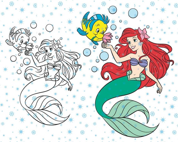 Download Disney Princess Ariel The Little Mermaid SVG cutting ESP