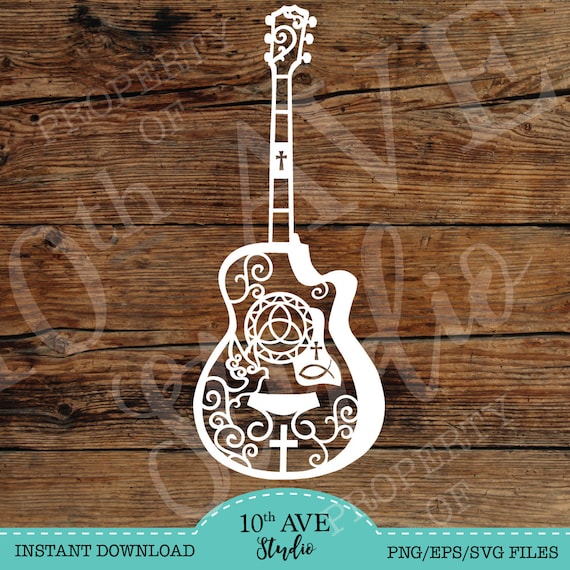 Download Christian Acoustic Guitar SVG/EPS/DXF/png Clipart Vector Files