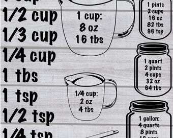 Measuring cups decal | Etsy