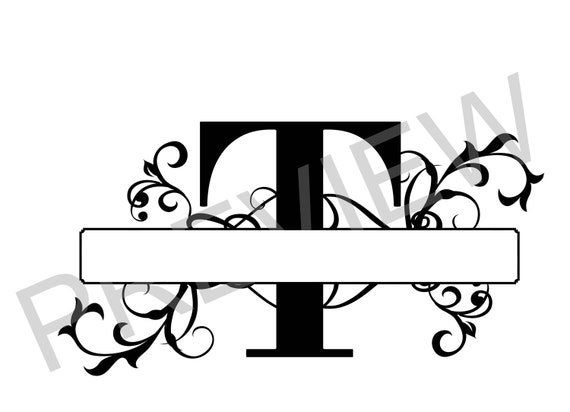 Download Items similar to Split Monogram SVG, Letter T Regal Split ...