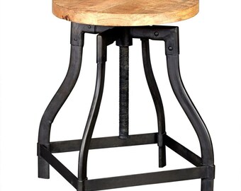 Cosmo industrial stool - Vintage Wood + Metal