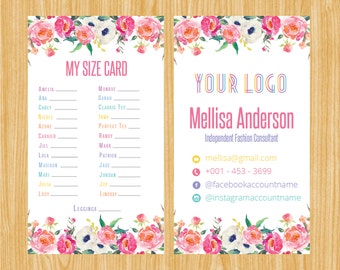 Printable My Sizes Card Size Cards Business Card Business Cards Home Office Approved Colors Digital | BC_01