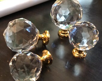 Glass Knobs Crystal Knobs Dresser Knobs Pulls Drawer Knobs Pulls Handles Knob Gold Silver Clear Furinture Kitchen Cabinet Knobs Pull Sparkly