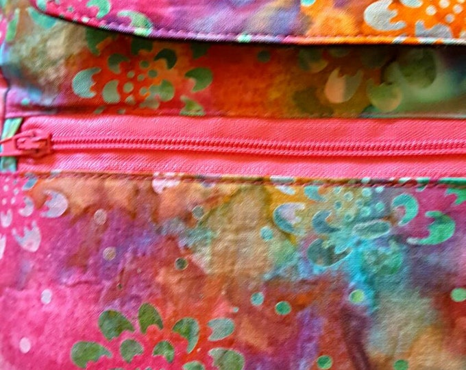 Tye Dye Bohemian Print Crossbody Bag - Gift for Her - Snap Messenger - Small Purse - Day out Bag - Bohemian and Black
