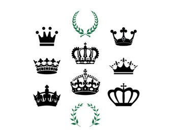 Crown SVG bundle Princess King Mardi gras Tiara Cut files for silhouette Cricut designs Vector art files PNG Cuttable SVG files
