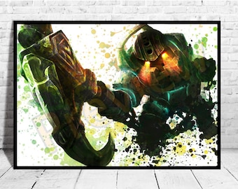 Nautilus Poster Size up to 33"x47" League of Legends Print Poster Wall Art Watercolor Decor Canvas LoL,Buy 2 Get 3rd FREE,AG355
