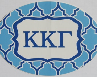 Large Kappa Kappa Gamma Euro Style Waterproof Vinyl Decal Sticker 7" X 5" Nice