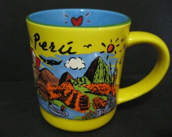 Peru Mug, Vintage Luke-A-Tuke Peru 3-D Mug, Luke-A-Tuke Collectible Mug, Peru Souvenir