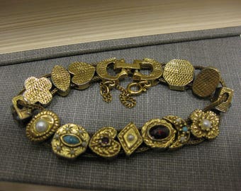 Vintage GOLDETTE Slider Charm Bracelet