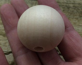 2 Pcs 35MM Wooden Beads - Round Wooden Beads - Unfinished Wooden Beads - DIY Crafts XN030