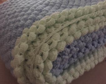 Hand made crochet blue blanket by Azezzun Crochets