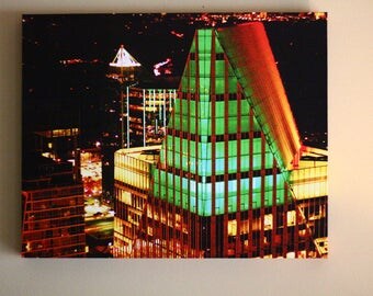 City buildings at night canvas/atlanta