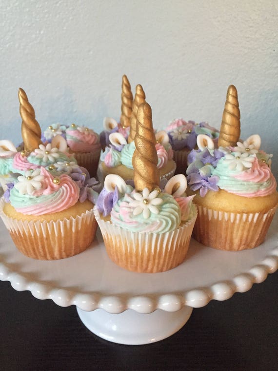 unicorn horn and ears cupcake toppers 12 ct