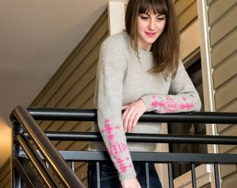 Featherstone sweater - Comfy sweater with patterned sleeves