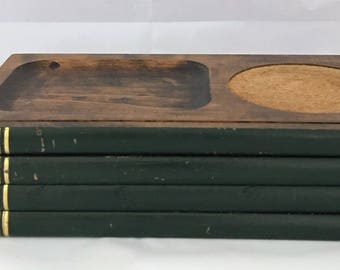 Book Style Snack-Tray Coaster Set