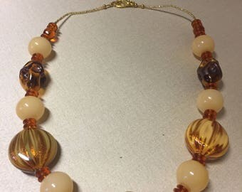 Necklace of murano glass beads-glass beads-murano glass jewelry-murano lampwork beads-beads blown-murano glass necklace-