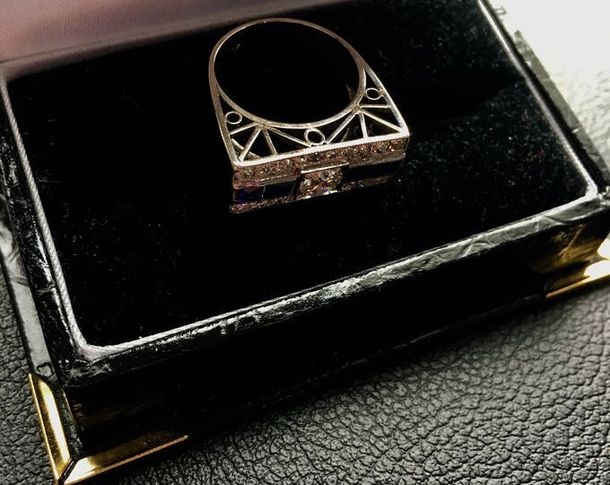 Vintage Hand-Made Diamond & Sapphire Cocktail Ring