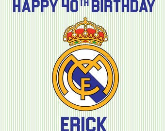 PRINTED Custom Real Madrid Birthday Party Backdrop - Real Madrid Soccer Birthday Party Background - Real Madrid Soccer Party Banner Decor