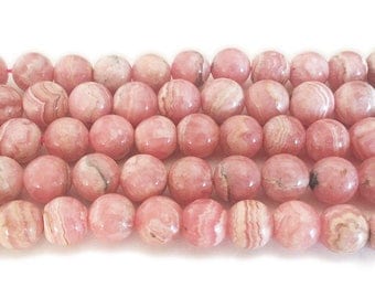 Argentina Rhodochrosite Round Gemstone Beads