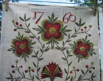 vintage kitchen towel, handprints by John L Gieroch, tea towel,like new condition, vintage kitchen decor, drying dishes