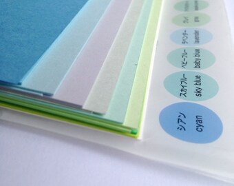 stationary paper set ++ 44 sheets color rainbow ++ craft cardstock ++ japanese stationary ++ scrapbooking supplies ++ diy