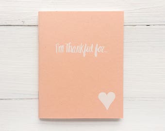i'm thankful for pressed pocket journal with heart
