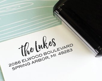 Personalized return address stamp - Self Inking return address stamp - Calligraphy return address stamp - Custom wood block stamp