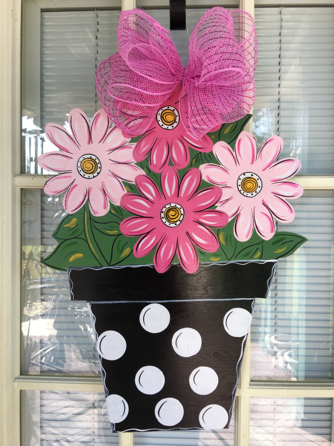 Front door decor Spring door hanger Flower door by